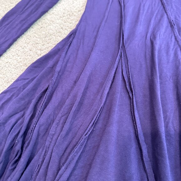Vivienne Tam Dress Plum Purple Knit Fit & Flare Witchy Boho Reverse Seam MEDIUM - Picture 4 of 12